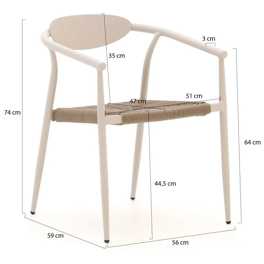 Manifesto Furniture Manifesto Cavone/Sora ø 127cm dining tuinset 5-delig stapelbaar taupe, foto 2