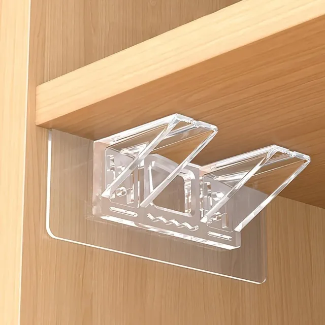 WiseGoods Premium Transparante Plankdragers 12 Stuks - Zelfklevend Zonder Boren - Wandbeugels Voor Planken / Kast & Boekenkast
