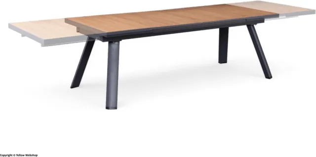 Mondial Living Tuintafel Fontana Hout/Teak Uitschuifbaar 220-340 cm | Antraciet Aluminium Frame Bruin