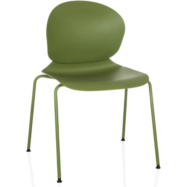 Bezoekersstoel / vergaderstoel / stapelstoel T36 VI kunststof / staal groen / groen hjh OFFICE