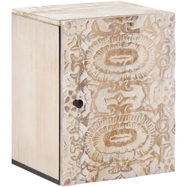 vidaXL Badkamer Hangkast Wit 38 x 33,5 x 48 cm Massief Mango Hout