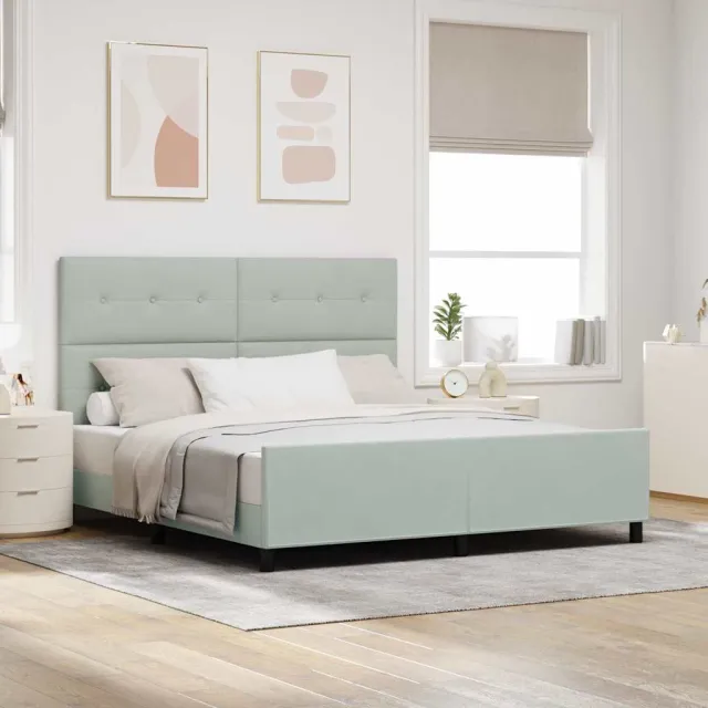 vidaXL Boxspringbed met hoofdeinde Lichtgrijs 180 x 200 cm Fluweel
