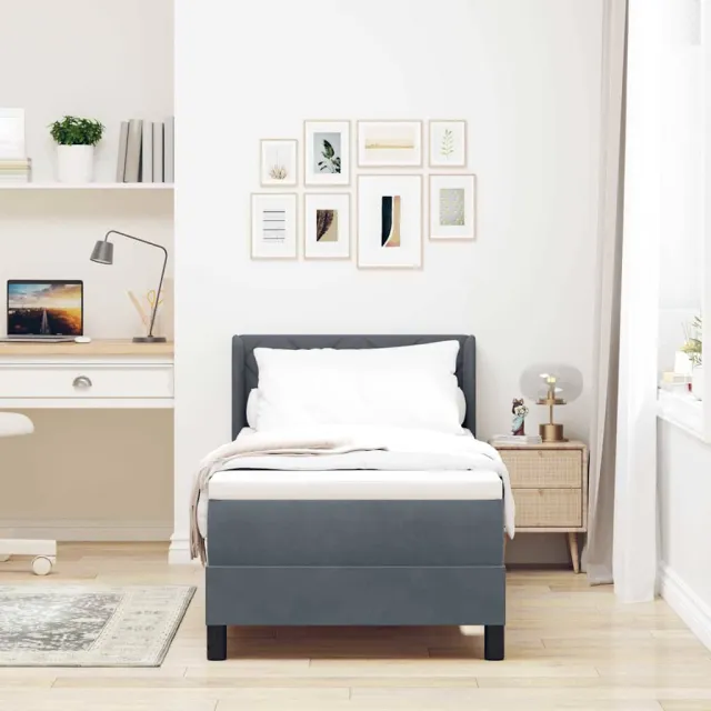 vidaXL Boxspringbed met hoofdeinde Donkergrijs 200 x 80 cm Fluweel