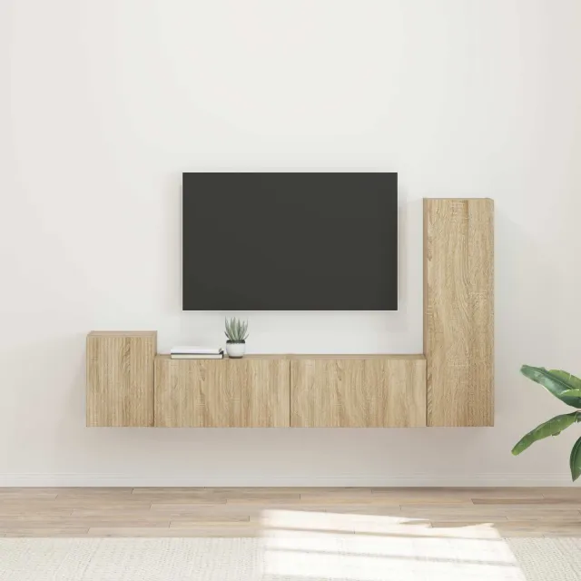 vidaXL Tv-meubelset 4 st 30 x 31 x 100 cm Sonoma Eiken Bruin
