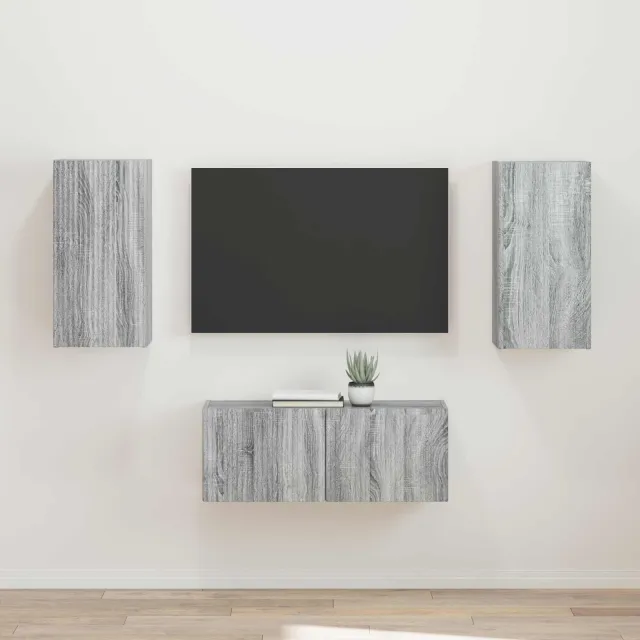 vidaXL Tv-meubelset 2 st 78,5 x 31 x 30 cm Grijs Sonoma