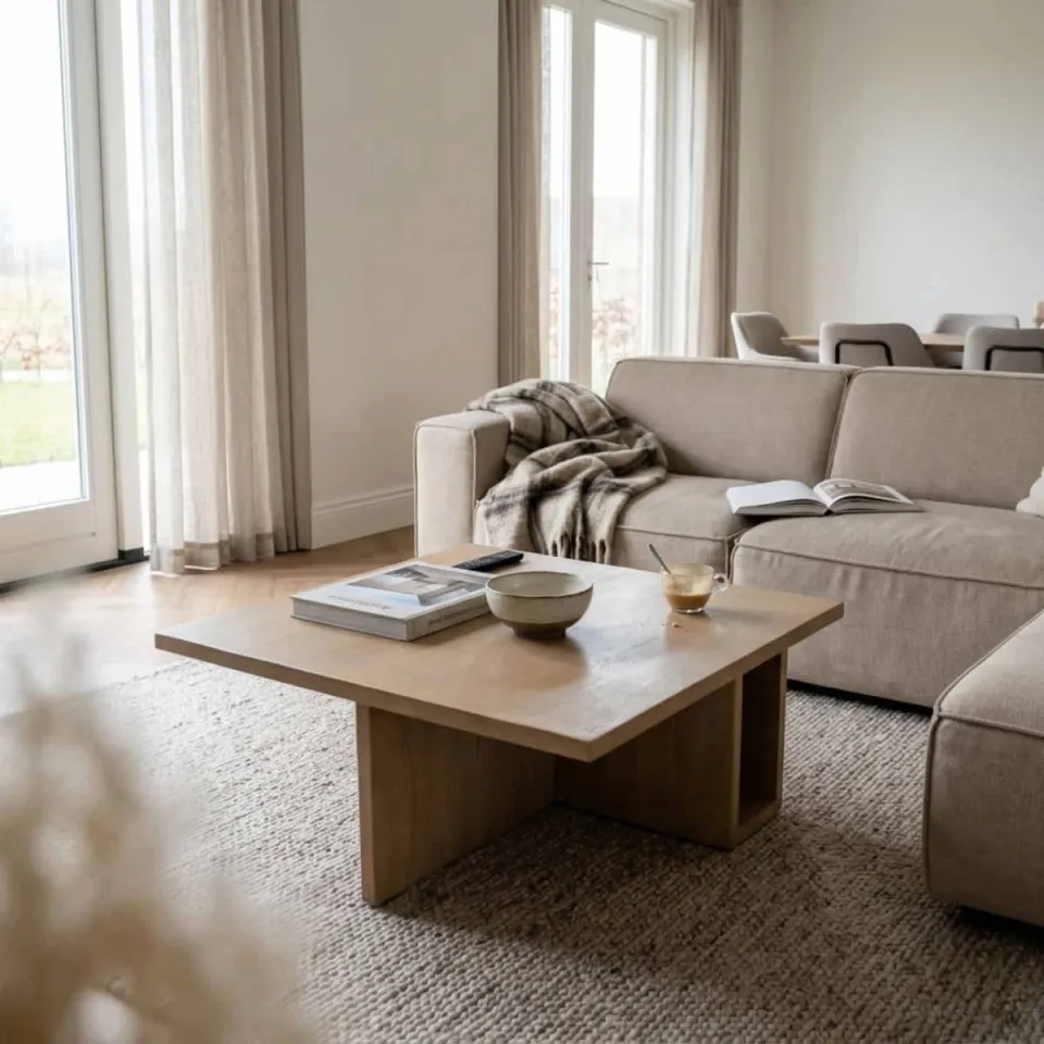 Giga Meubel Salontafel Onni - Vierkant Naturel Hout - 85cm, foto 5