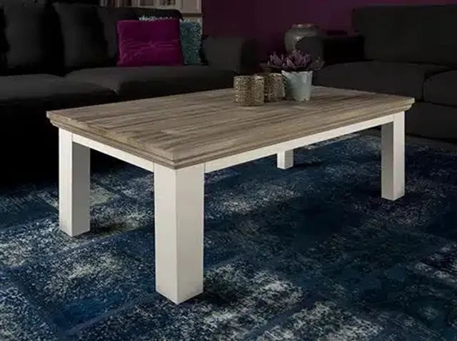 Tower Living Salontafel Fleur - Rechthoek Wit Hout - 130x75x45cm