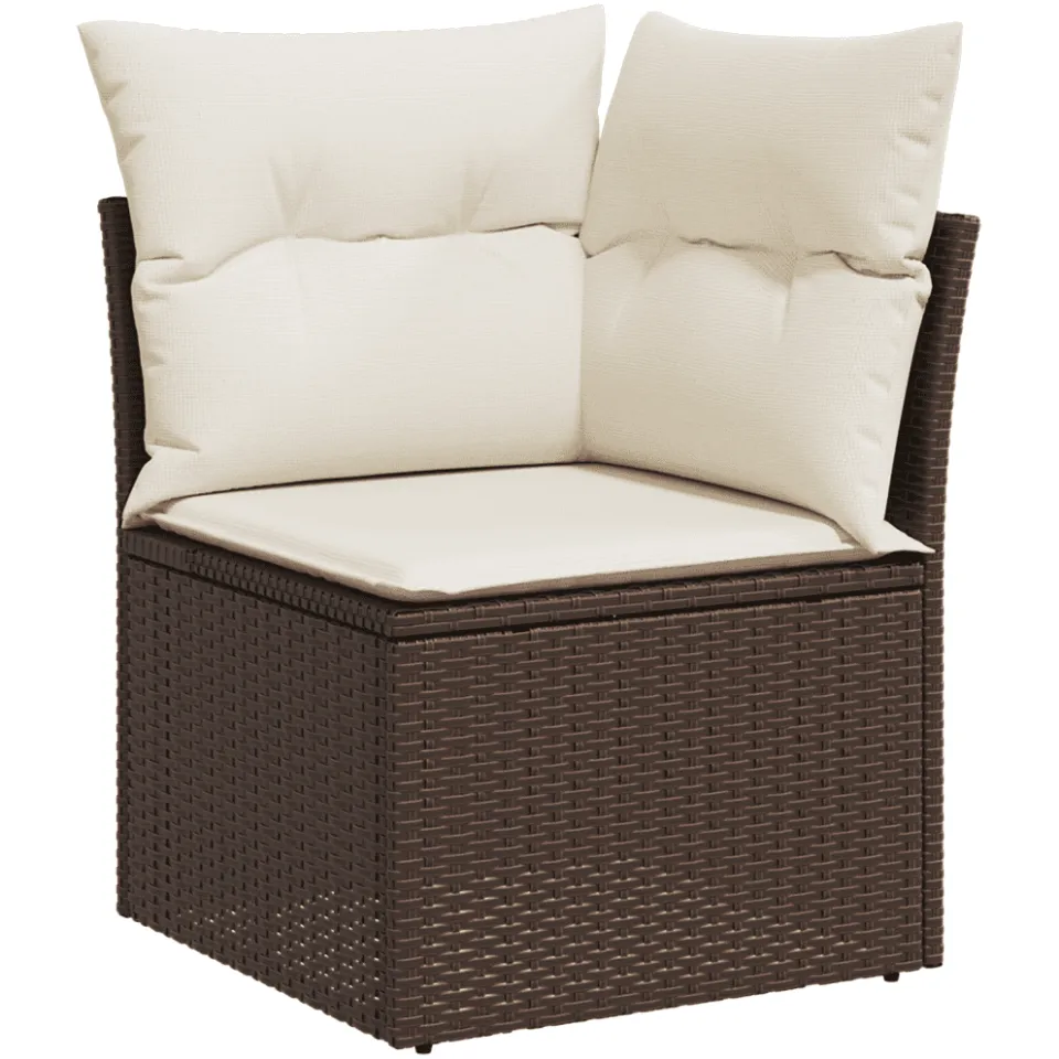 vidaXL 11-delige Loungeset met kussens poly rattan bruin, foto 3