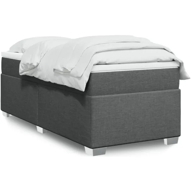 vidaXL Boxspring met matras stof donkergrijs 90x190 cm grijs