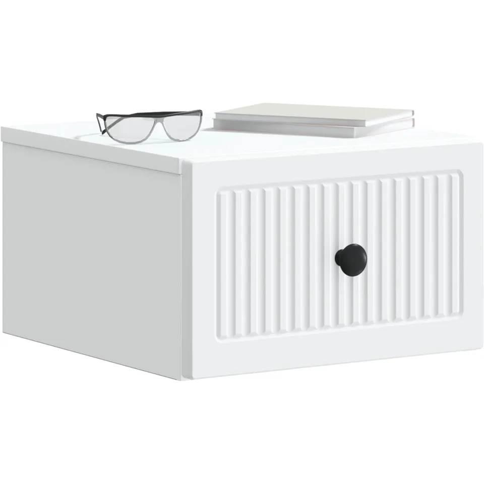 vidaXL Wandbeugel Bedkast 2 st Wit 33 x 34,5 x 20 cm Bewerkt hout, foto 2