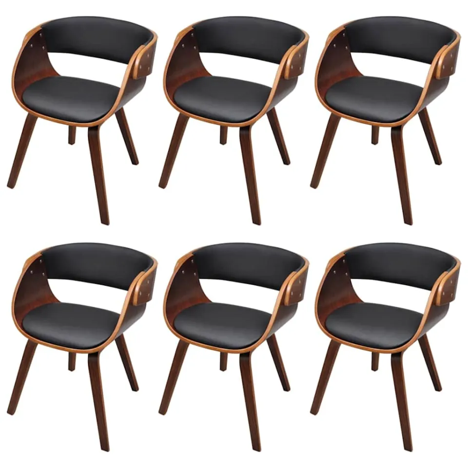 vidaXL Eetkamerstoelen 6 st kunstleer bruin, foto 3