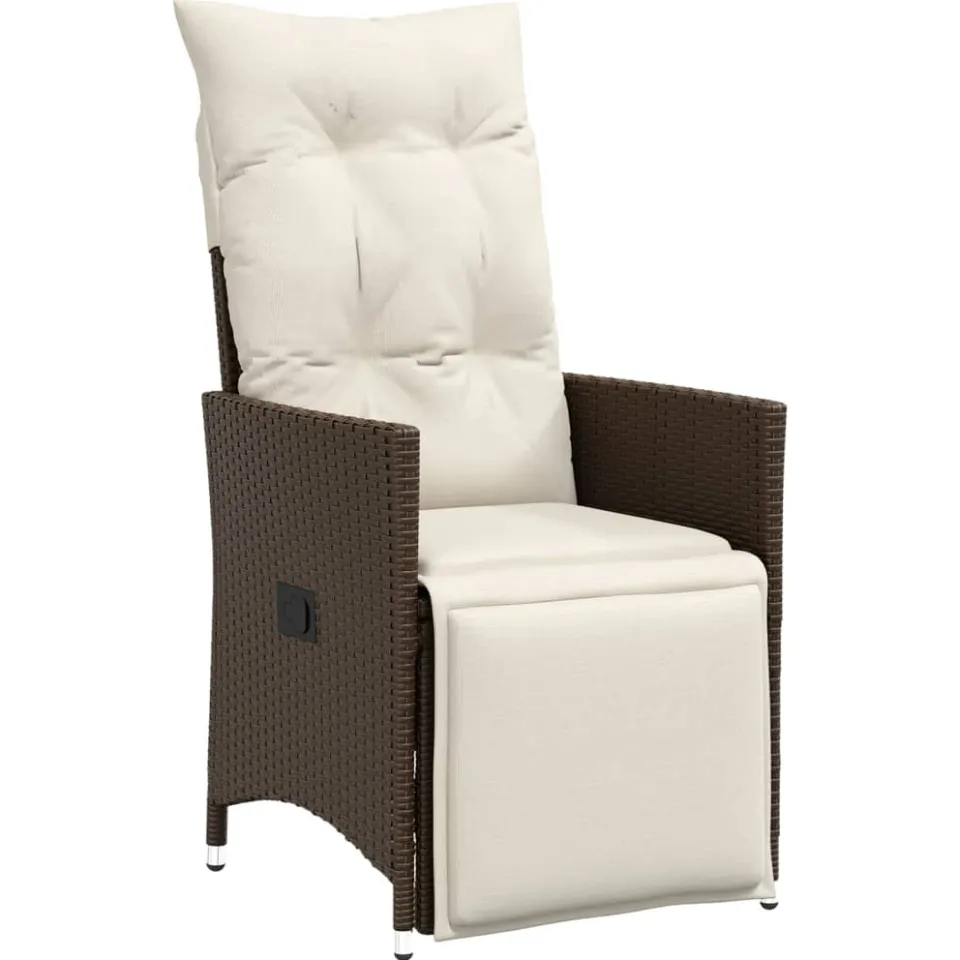 vidaXL 11-delige Bistroset met kussens poly rattan bruin, foto 2