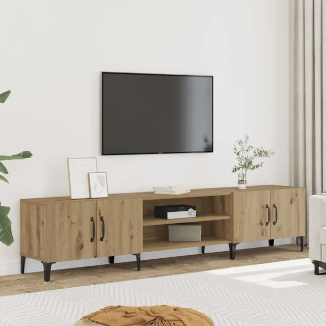 vidaXL Tv-meubel 180x31,5x40 cm bewerkt hout artisanaal eikenkleurig, foto 2