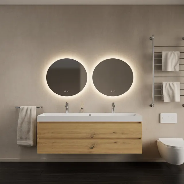 Gliss Design Badkamermeubelset Gliss Design Milan Met Lako Wastafel 140 cm Artisan Oak (Keuze Wastafel) Eiken