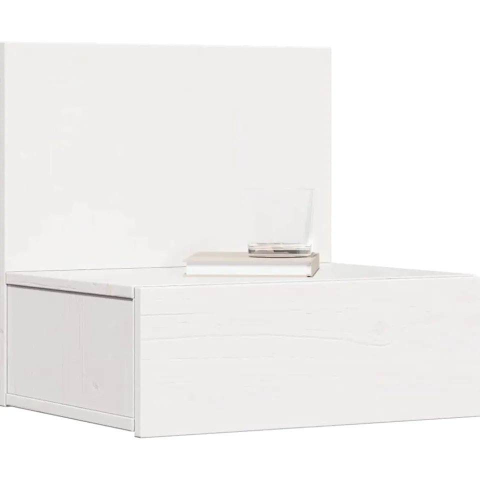 vidaXL Nachtkastje met lade Wit 42 x 32,5 x 40 cm Massief grenenhout