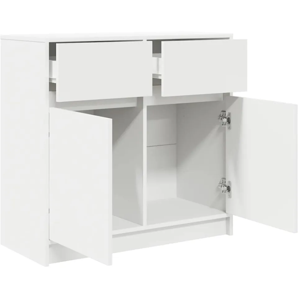 vidaXL Dressoir met lade 80x34x76 cm spaanplaat wit, foto 4