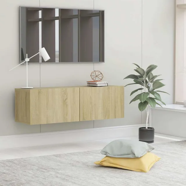 vidaXL Tv-meubel 100x30x30 cm bewerkt hout sonoma eikenkleurig, foto 2