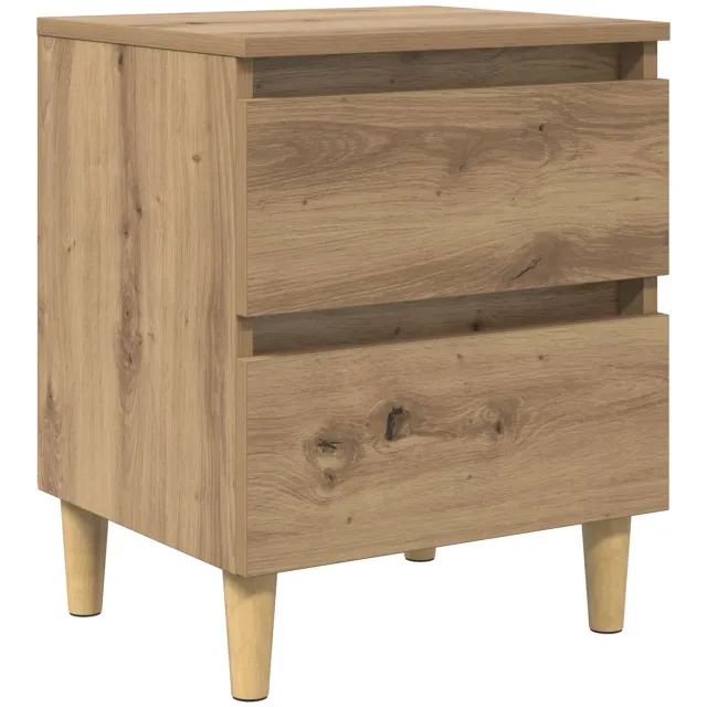 vidaXL Bedkast Artisan Eiken 40 x 35 x 50 cm Bewerkt hout Bruin