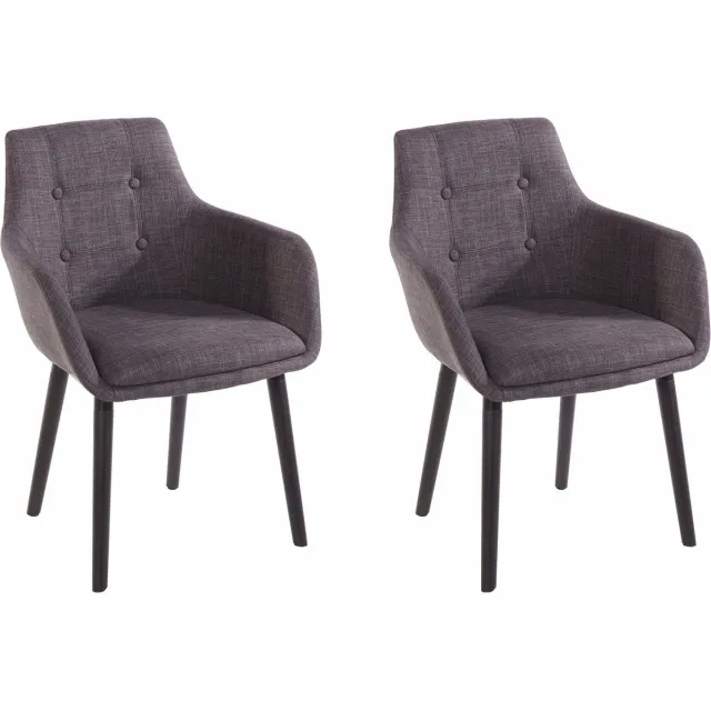 I.T.T. Bradford-Eetkamerstoelen - Set van 2 - Antraciet Bruin