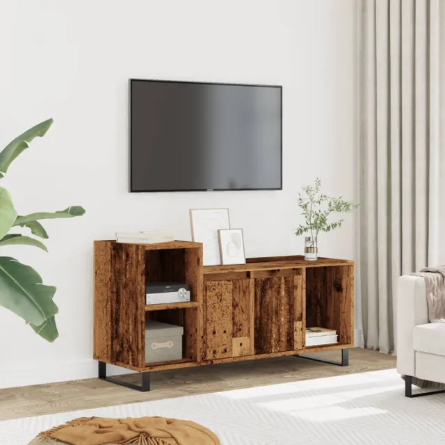 vidaXL Tv-meubel 100x35x55 cm bewerkt hout oud houtkleurig Bruin