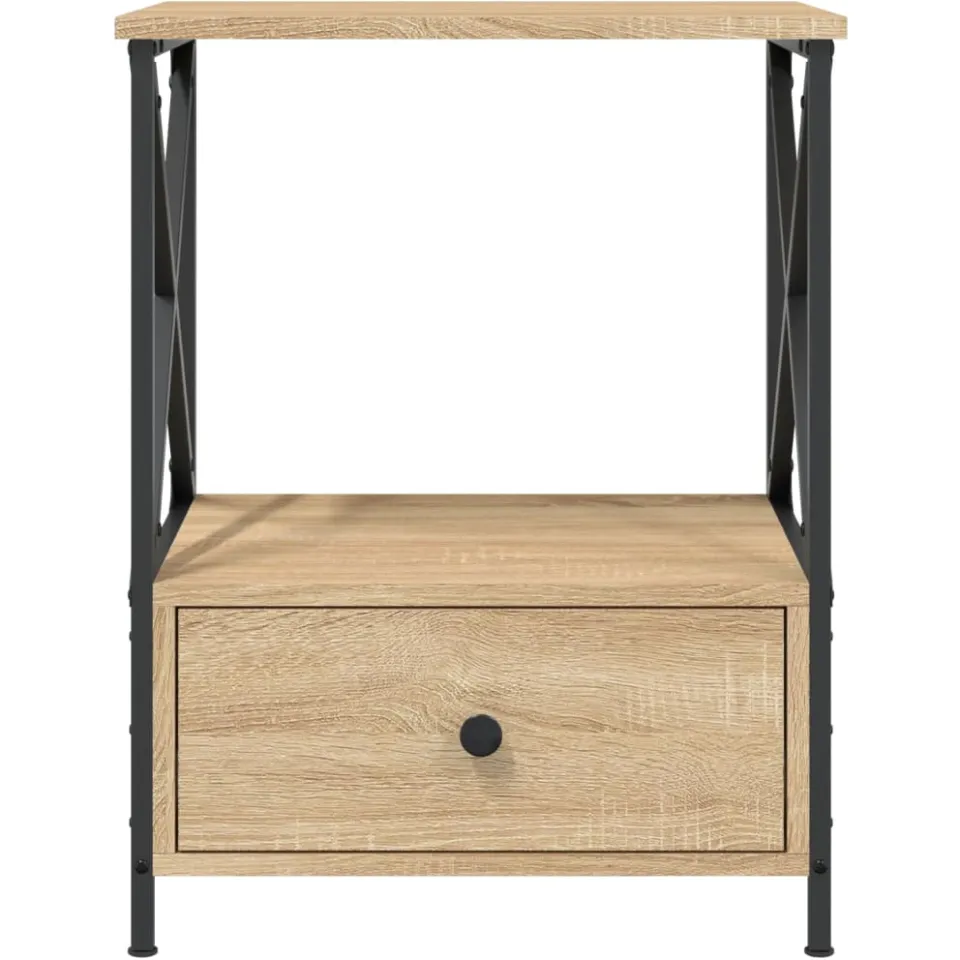 vidaXL Nachtkastjes 2 st 50x41x65 cm bewerkt hout sonoma eikenkleurig, foto 4