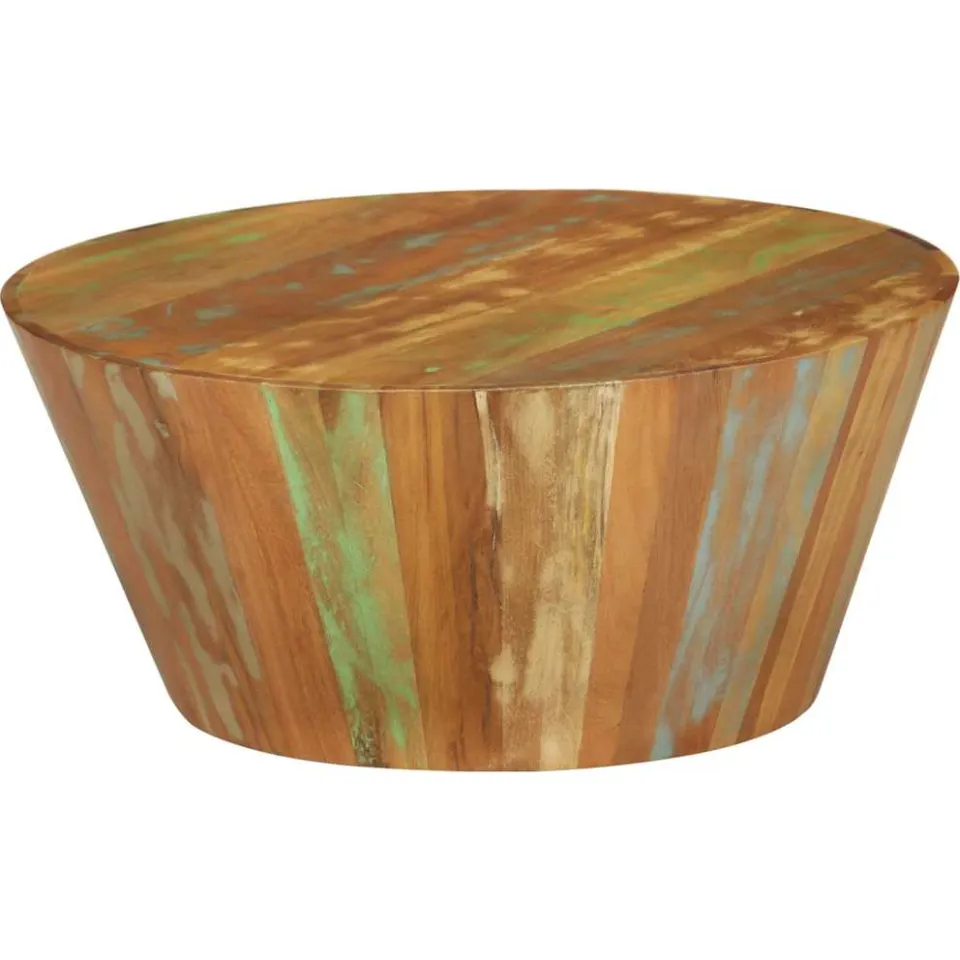 vidaXL Salontafel Ø65x31 cm massief gerecycled hout meerkleurig, foto 3