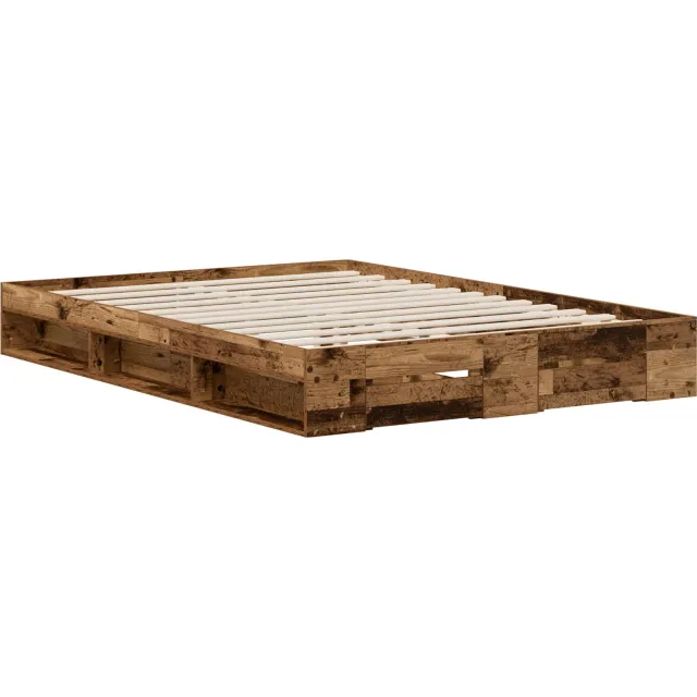 vidaXL Bedframe 2 st Oud hout 120 x 190 cm Bewerkt hout Bruin