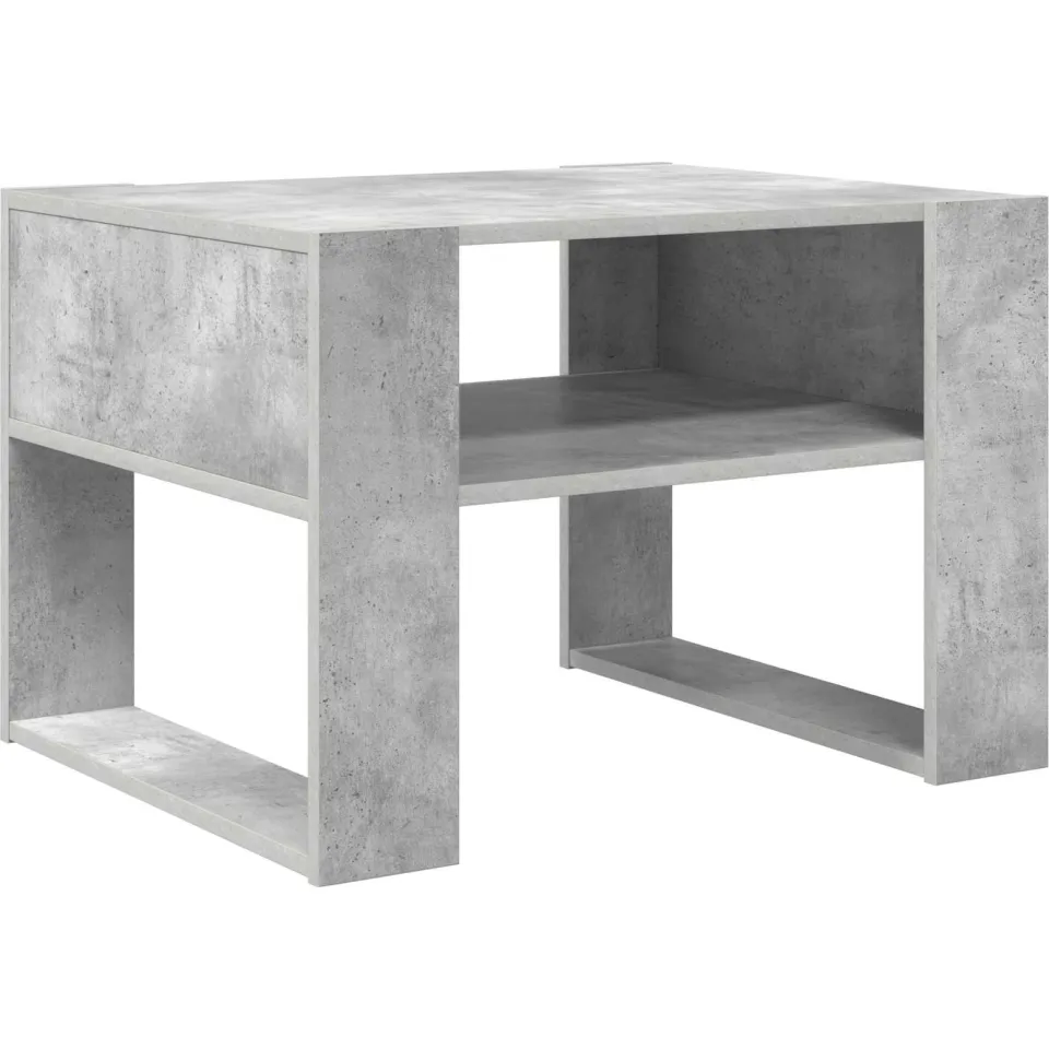 vidaXL Salontafel Beton Grijs 66 x 53 x 45 cm Bewerkt hout, foto 3
