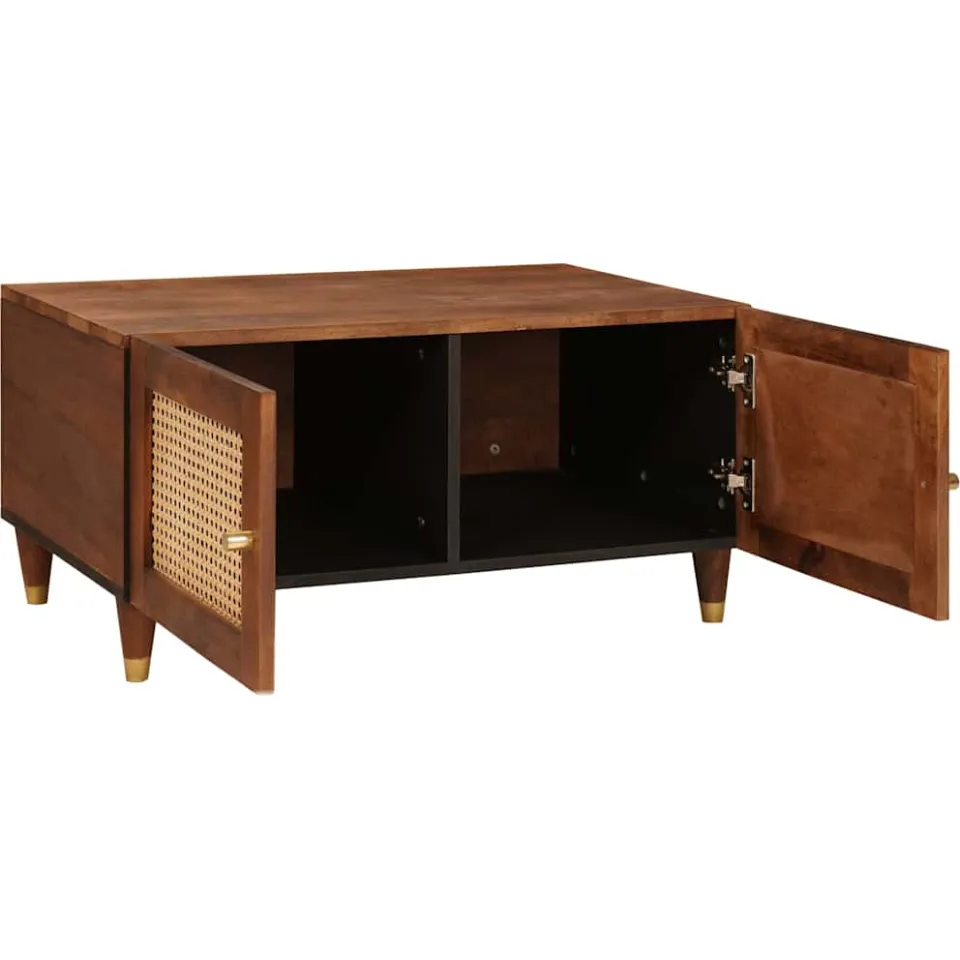 vidaXL Salontafel 80 x 50 x 40 cm Massief Mango Hout bruin, foto 2