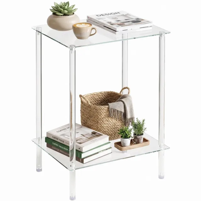 Duraxl Bijzettafel - Gehard glas - Transparant