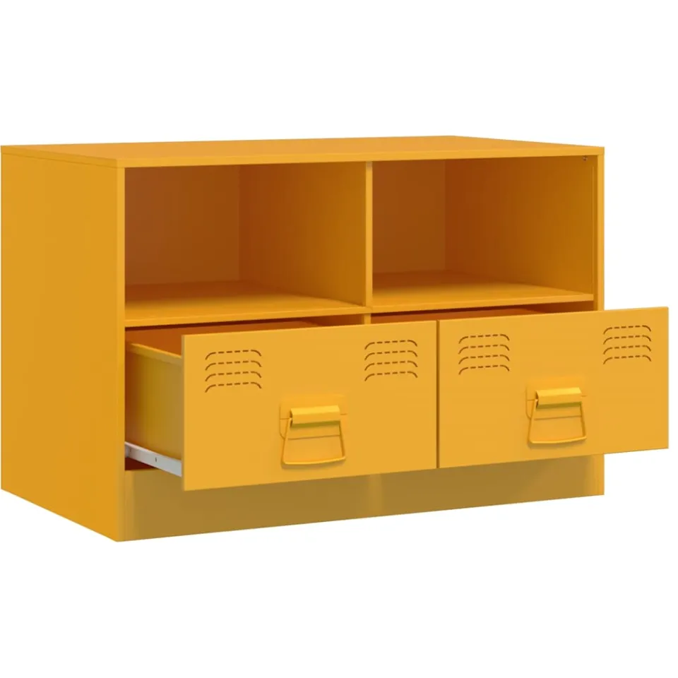 vidaXL Tv-meubelen 2 st 67x39x44 cm staal mosterdgeel, foto 4