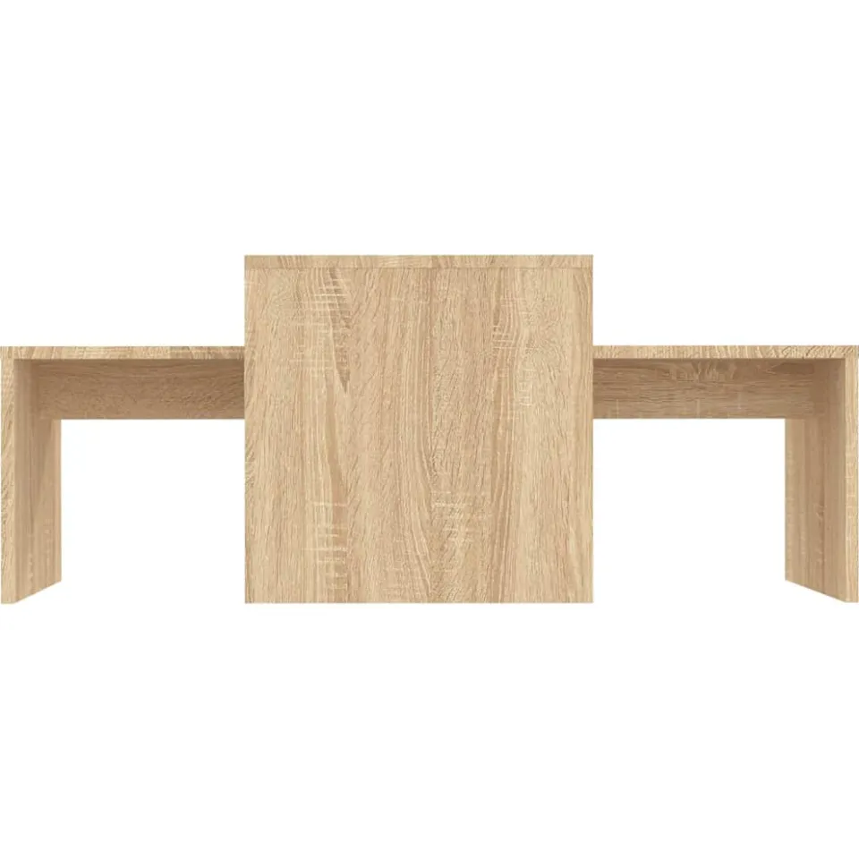 vidaXL Salontafelset 100x48x40 cm bewerkt hout sonoma eikenkleurig, foto 3