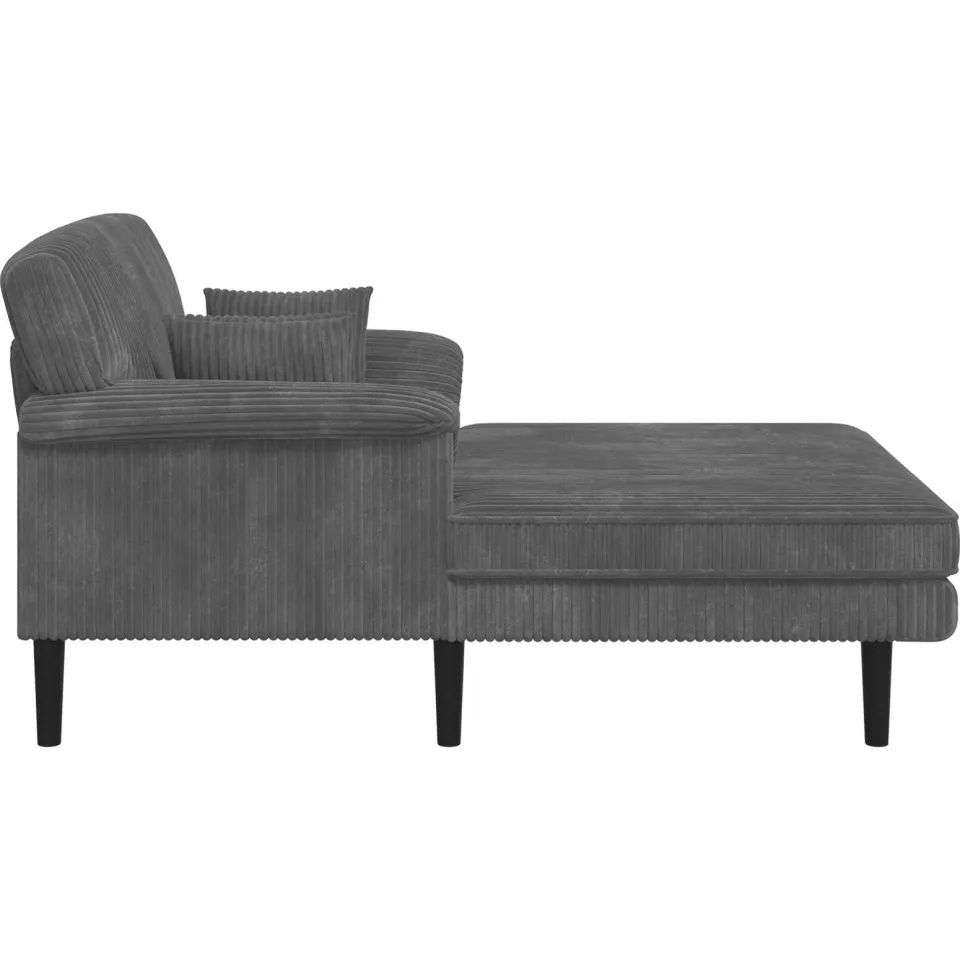 vidaXL Chaise longue Lichtgrijs Katoenen stof, foto 4