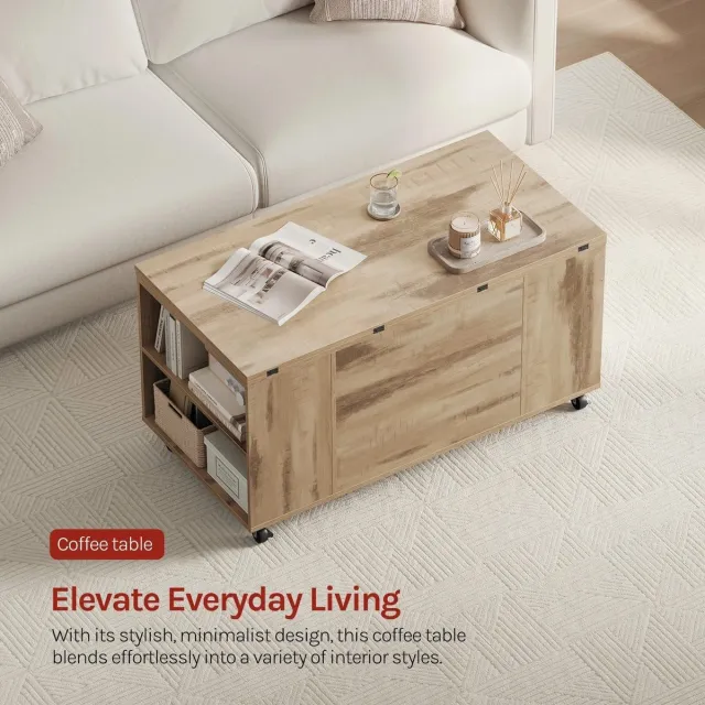 Klarven Kaptafel Kruk Lichteiken - Kaptafel Stoel - Kaptafel Zonder Spiegel - Dressing Table Stool - Verstelbare Zithoogte, Uitklapblad met Laden en Opbergvak, Draagvermogen 123 kg - B100xd50xh50-77cm