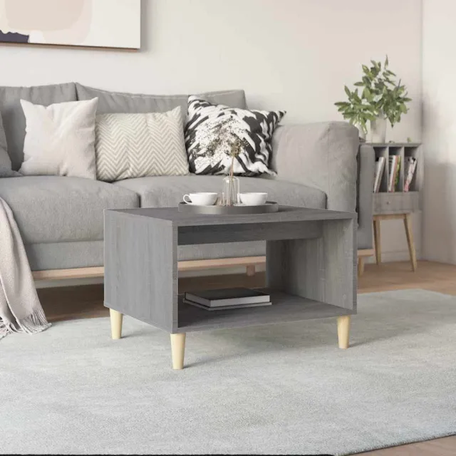 vidaXL Salontafel 60x50x40 cm bewerkt hout grijs sonoma eikenkleurig, foto 2