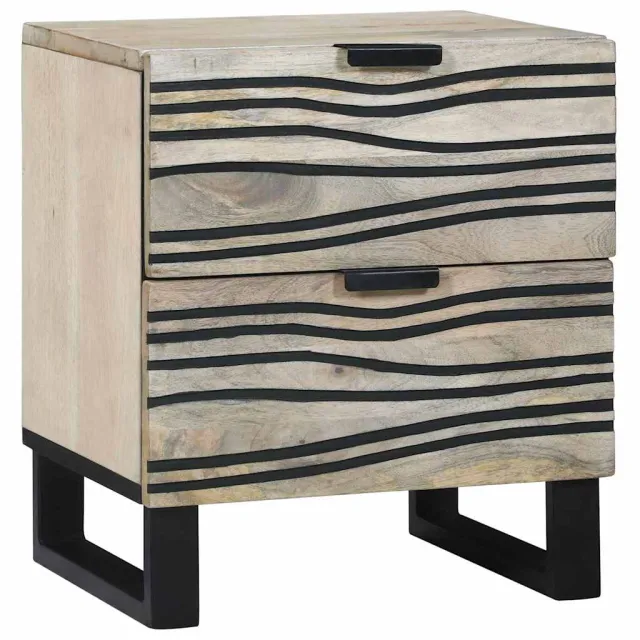 vidaXL Nachtkastje 2 st Wit 40 x 33 x 46 cm Bewerkt hout, foto 2