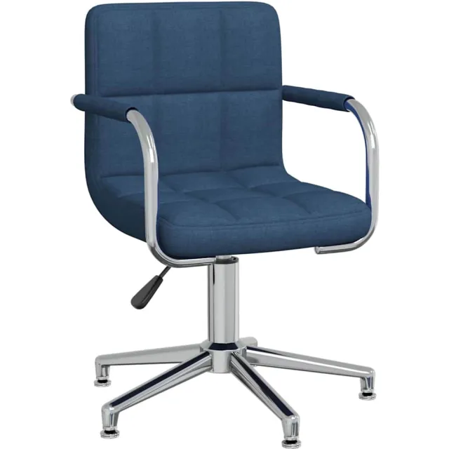 vidaXL Eetkamerstoel draaibaar stof blauw