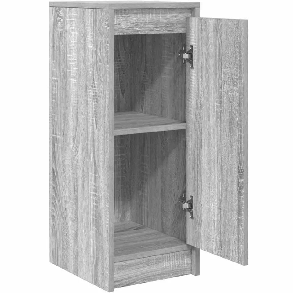 vidaXL Dressoir 29,5x34x76 cm bewerkt hout grijs sonoma eikenkleurig, foto 4