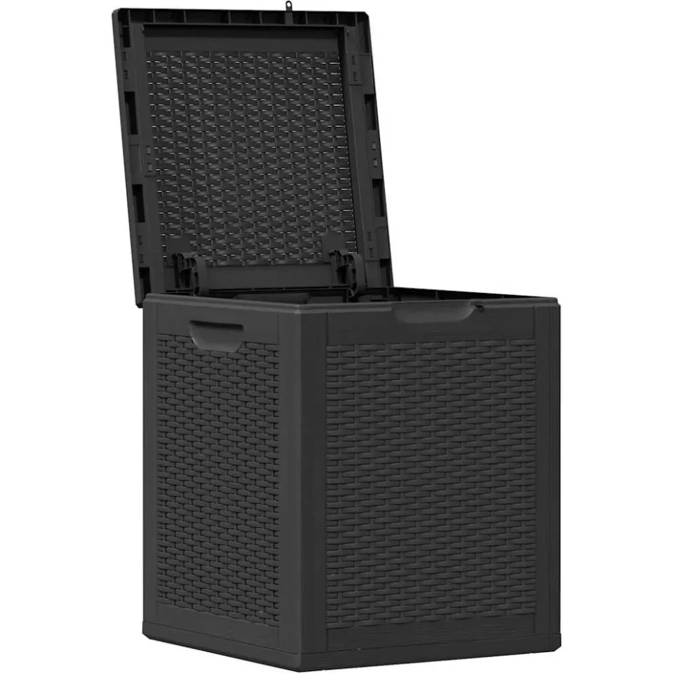 vidaXL Tuinbox 90 L PP rattan zwart, foto 4