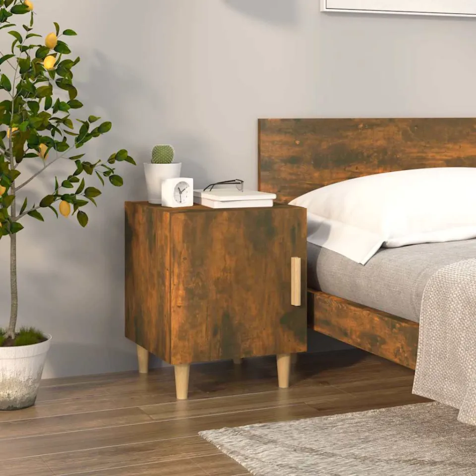 vidaXL Nachtkastjes 2 st bewerkt hout gerookt eikenkleurig, foto 3