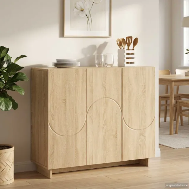 vidaXL Dressoir Sonoma Eiken 85,5 x 31 x 75 cm Bewerkt hout Bruin