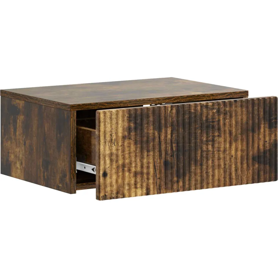 vidaXL Wandbeugel Bedkast Gerookt eiken 49 x 34,5 x 20 cm Bewerkt hout, foto 3