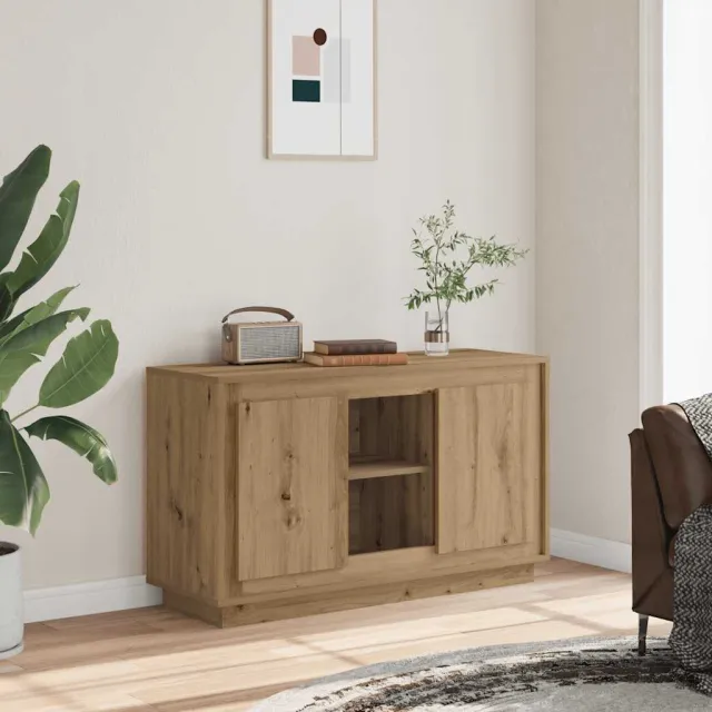 vidaXL Dressoir 102x35x60 cm bewerkt hout artisanaal eikenkleurig Bruin