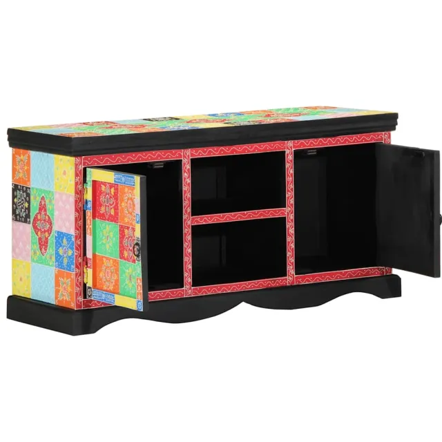 vidaXL TV-kast 100 x 35 x 50 cm Multikleur Massief Mango Hout Meerkleurig