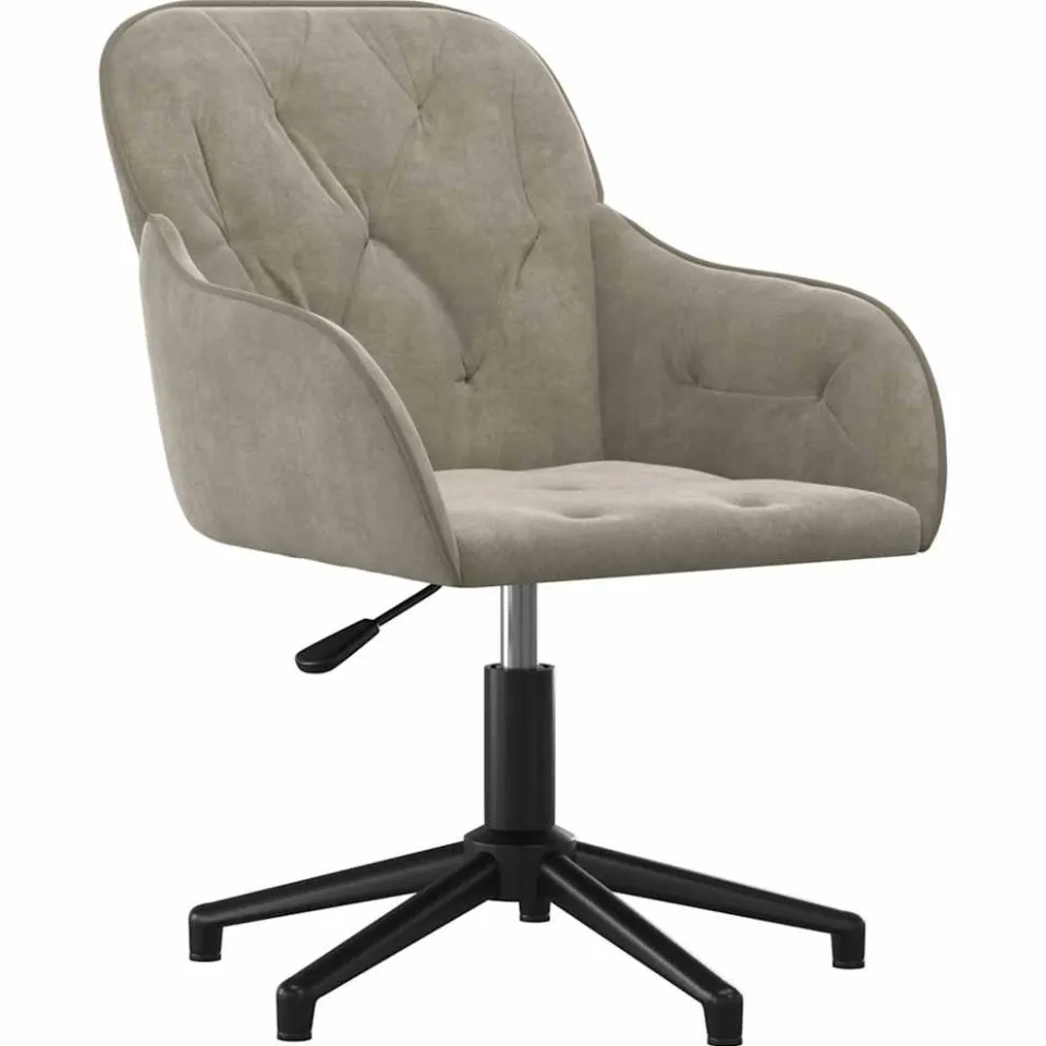 vidaXL Eetkamerstoelen draaibaar 2 st fluweel lichtgrijs