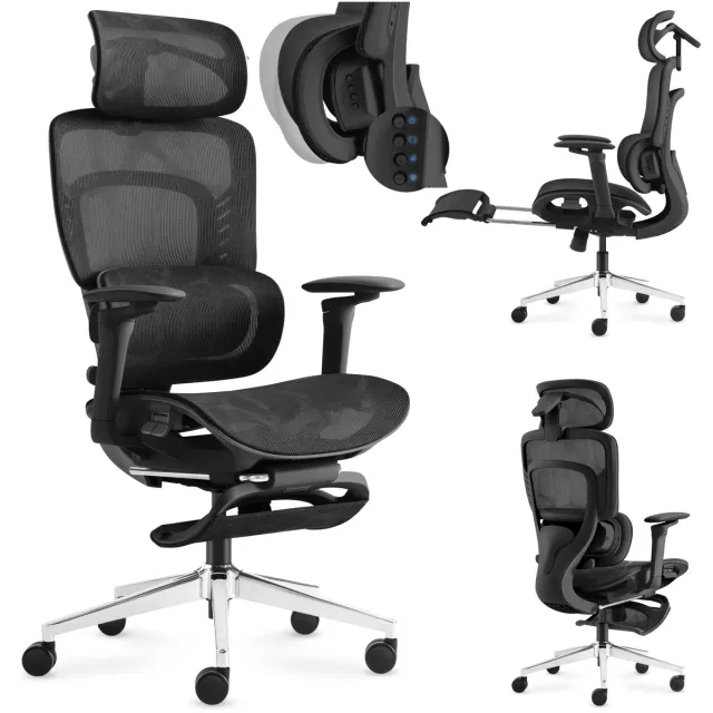 Mark Adler Visioner 8.3 – ergonomische bureaustoel – met massagefunctie – mesh-stof – zwart
