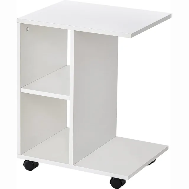 Viking Choice Bijzettafel - op wielen - 45x35x58 cm - Wit