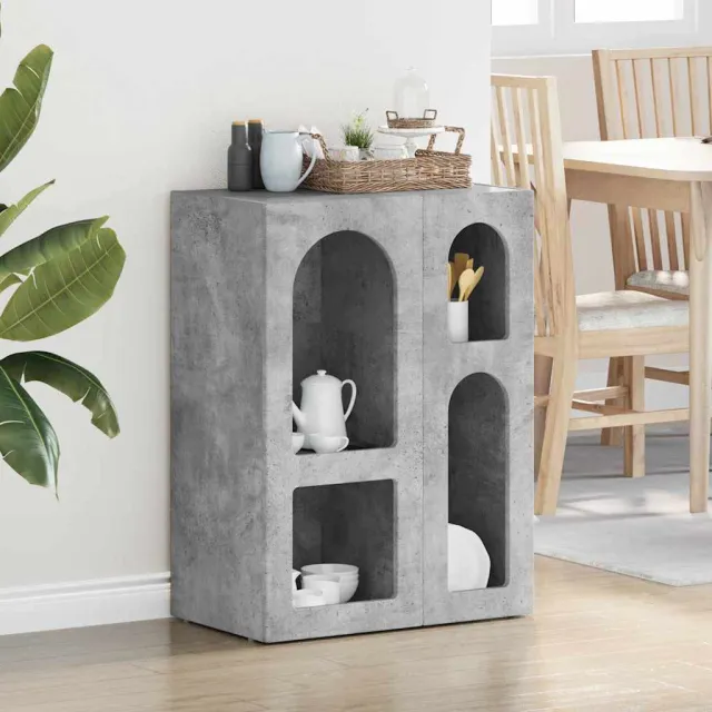 vidaXL Dressoir ELST Beton Grijs 59 x 35 x 80.5 cm Bewerkt hout