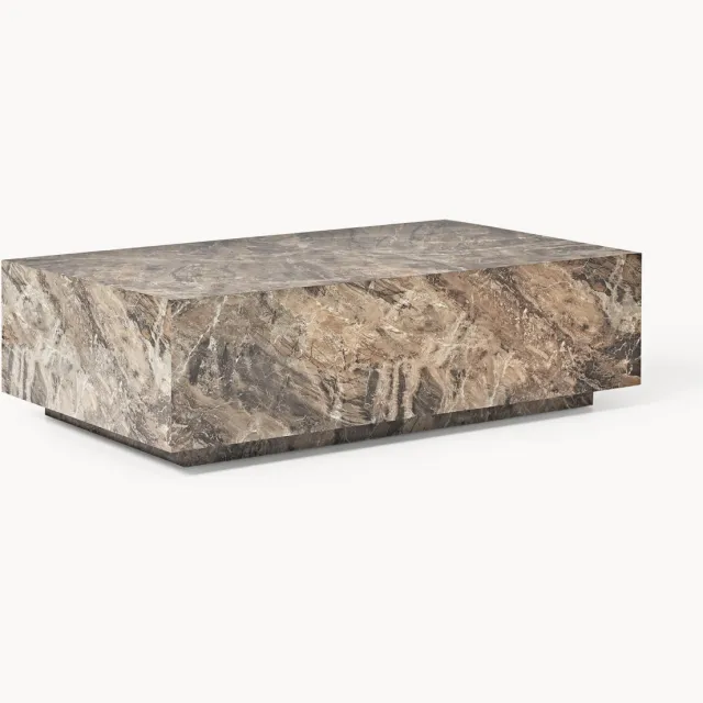 Westwing Collection Salontafel Lesley met marmerlook Bruin
