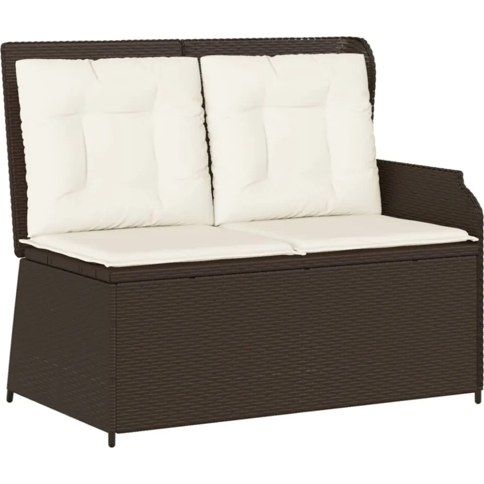 vidaXL 5-delige Loungeset met kussens poly rattan bruin, foto 4